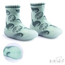 SN176-SG: Sage Green Dinosaur Sneakers (9-21 Months)